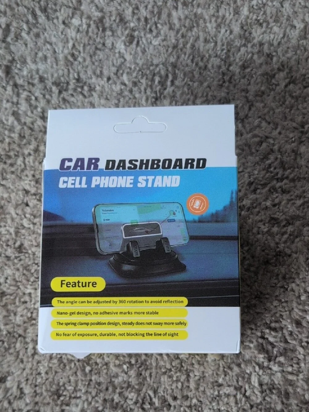 Car Dashboard Cell Phone Stand - Black